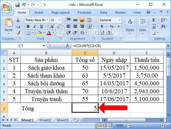 How to use the COUNT function in Excel Picture 3