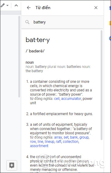 How to use the dictionary on Google Docs Picture 4