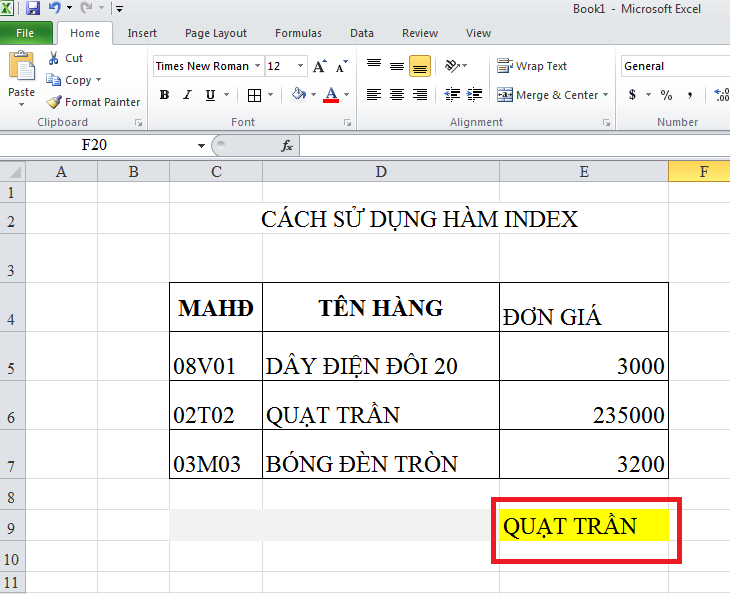 How to use the INDEX function in excel? Picture 5