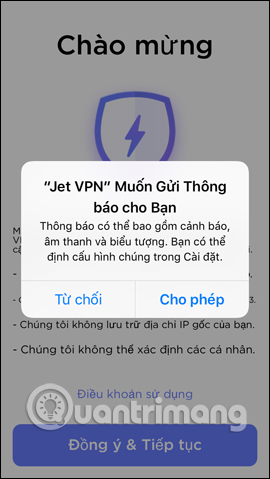 How to use the Jet VPN application on iPhone Picture 1