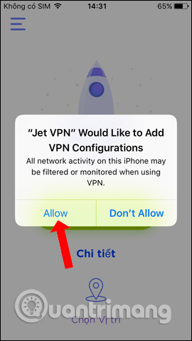 How to use the Jet VPN application on iPhone Picture 4