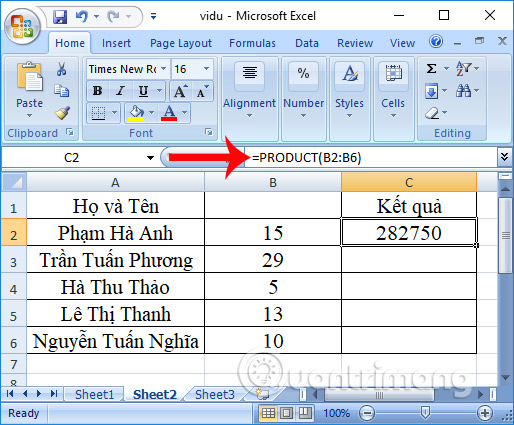 How to use the kernel function (PRODUCT function) in Excel Picture 3