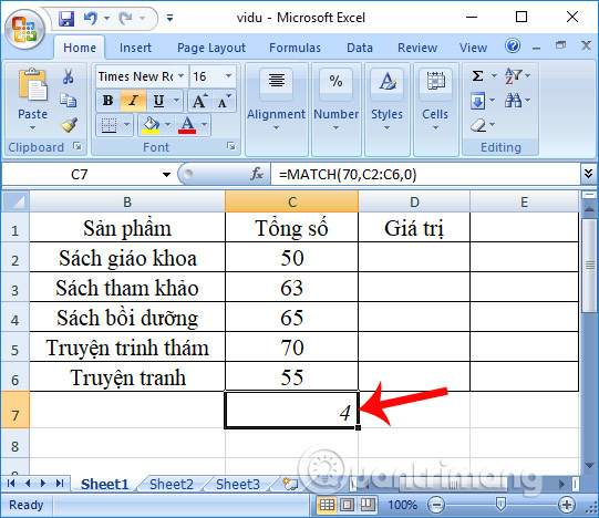 How to use the Match function in Excel Picture 5