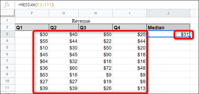 How to use the MEDIAN function in Google Sheets Picture 5
