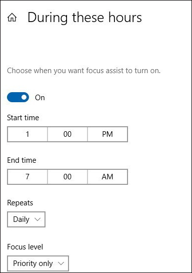 How to use the non-disturbing feature on Windows 10 April 2018 Picture 6