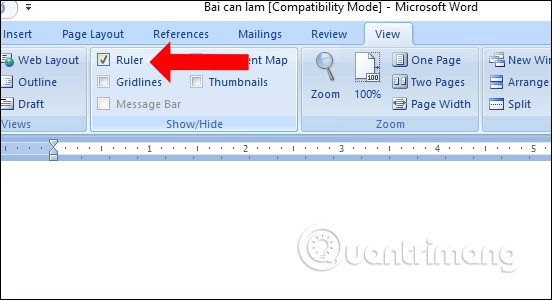 how to show side ruler in word 2007