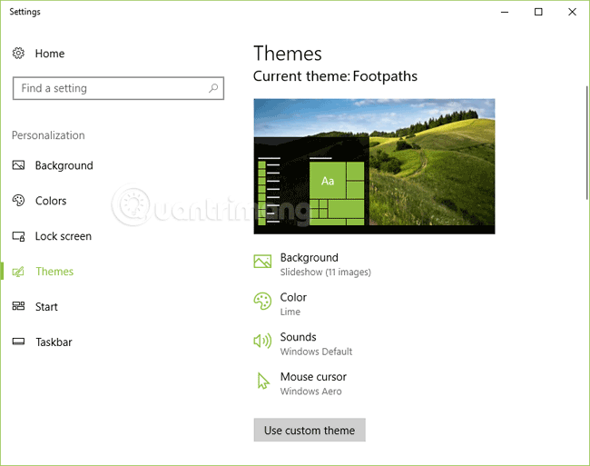 How to use the Theme on Windows 10 Picture 1