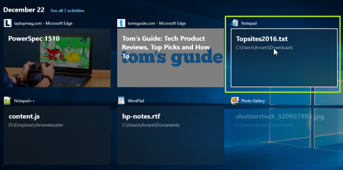 How to use the Timeline feature on Windows 10 Picture 4