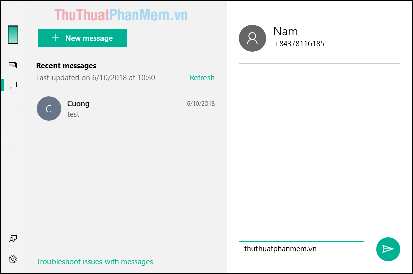 How to use the Your Phone feature on windows 10 to connect a computer to an Android phone Picture 14