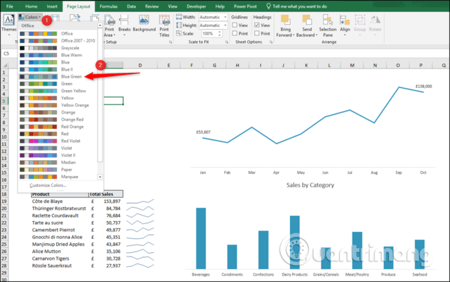 How to use themes in Excel Picture 4