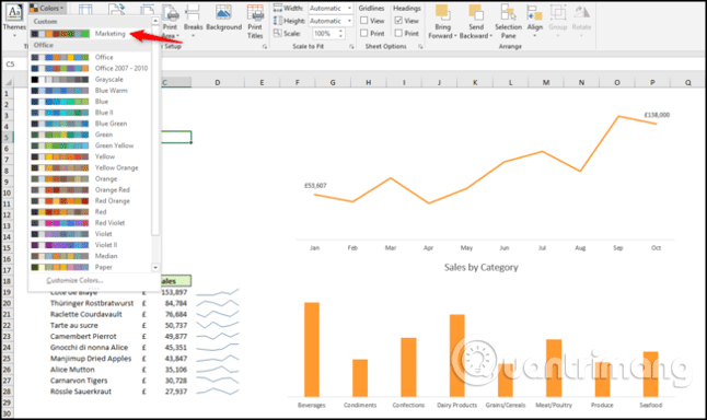 How to use themes in Excel Picture 7