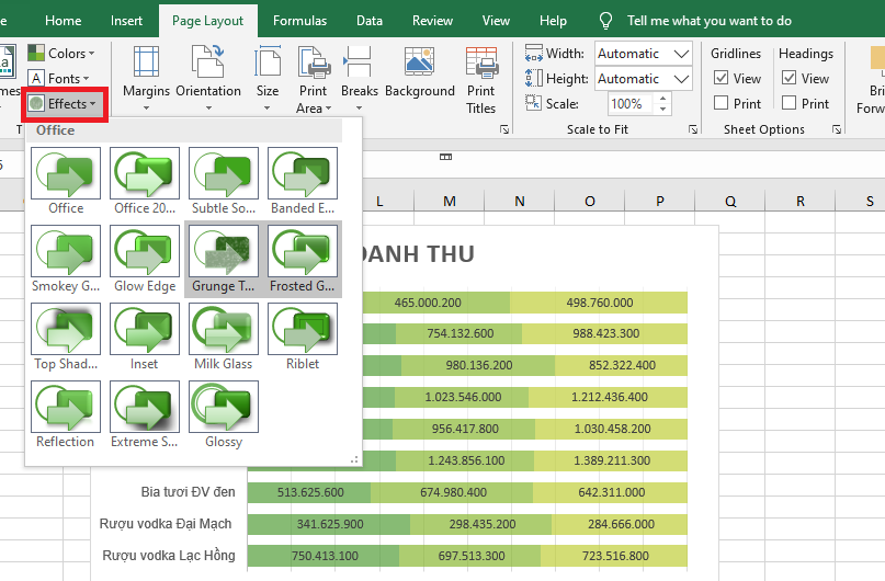 How to use Themes tool to adjust colors and fonts in Excel Picture 6
