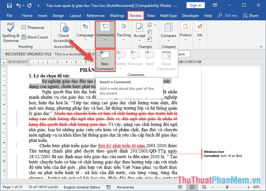 How to use Track Changes in Word Picture 8
