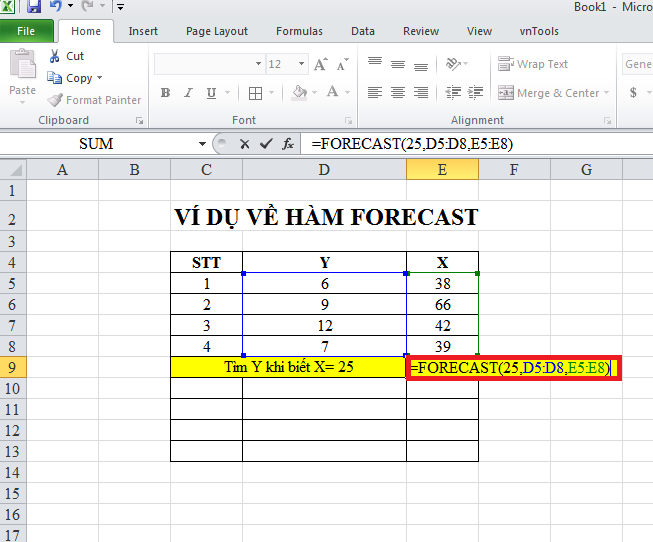How to use TREND - FORECAST function Picture 7