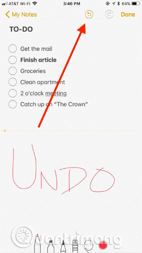 How to use Undo and Redo functions when writing text on iPhone Picture 5