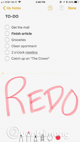How to use Undo and Redo functions when writing text on iPhone Picture 8