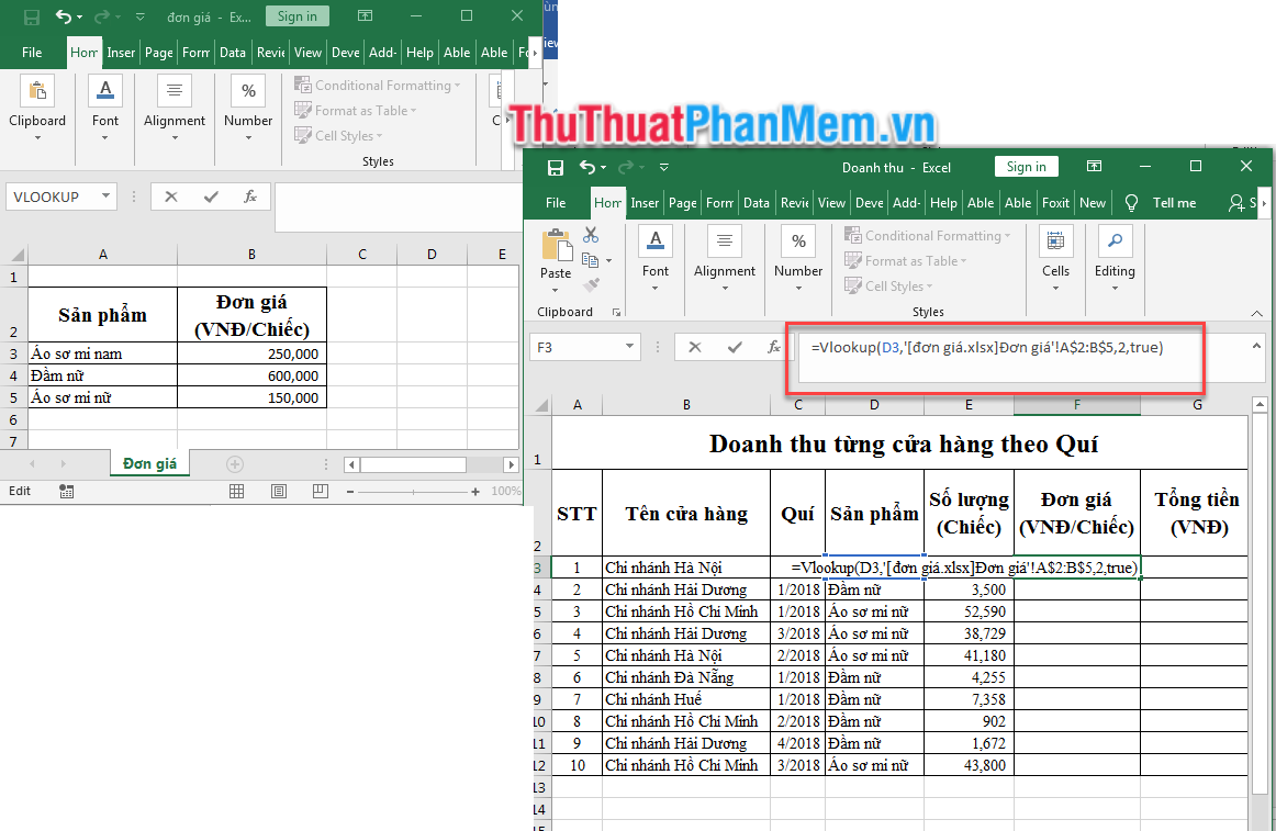 How to use Vlookup function between 2 sheets, 2 different Excel files Picture 10