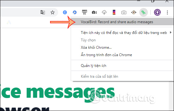 How to use VocalBird to send audio messages on Chrome Picture 1