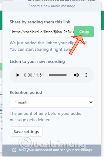 How to use VocalBird to send audio messages on Chrome Picture 4