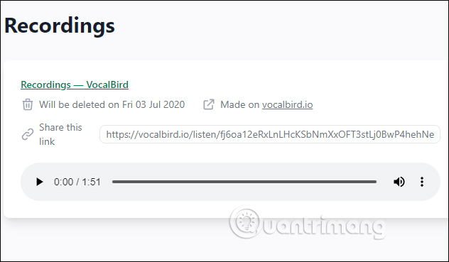 How to use VocalBird to send audio messages on Chrome Picture 5