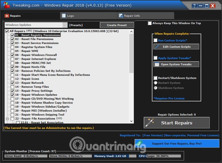 How to use Windows Repair to fix Windows errors Picture 13