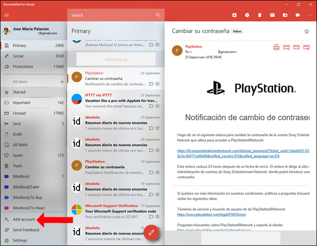 How to use WunderMail for Gmail on Windows 10 Picture 5
