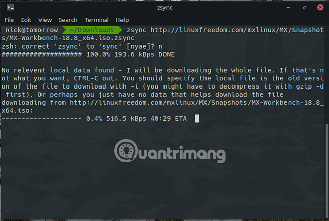 How to use Zsync to transfer a file part in Linux Picture 1