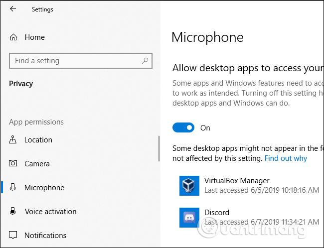 How to view applications using microphone on Windows 10 Picture 4