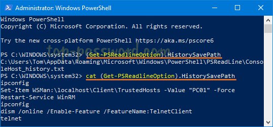 How to view command history from previous PowerShell sessions in Windows 10 Picture 2