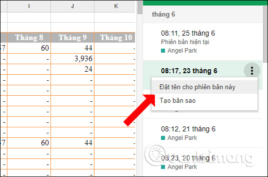 How to view editing history on Google Sheets Picture 4