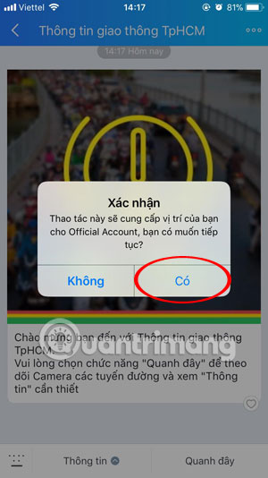How to view Ho Chi Minh City traffic camera on Zalo Picture 5