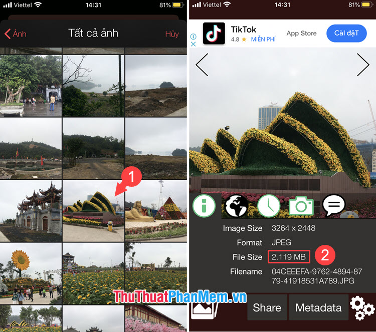 How to view image file sizes on iPhone Picture 19