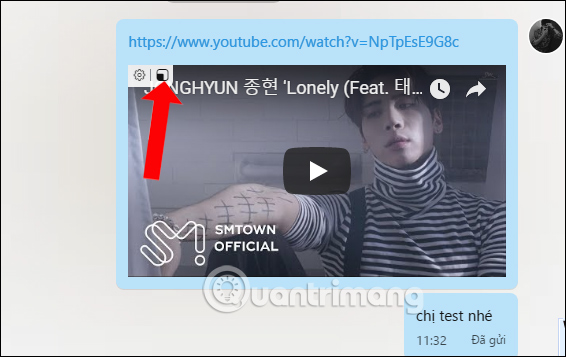 How to view miniature YouTube videos when chatting on Zalo Picture 1