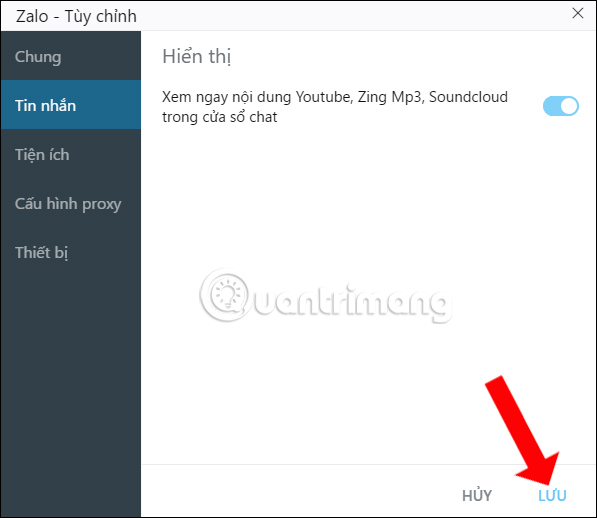 How to view miniature YouTube videos when chatting on Zalo Picture 4
