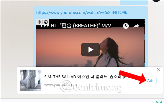 How to view miniature YouTube videos when chatting on Zalo Picture 5