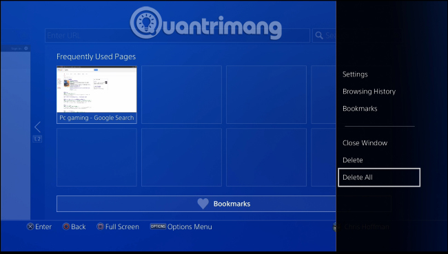 How to view or delete browsing history on the PlayStation 4 Picture 4