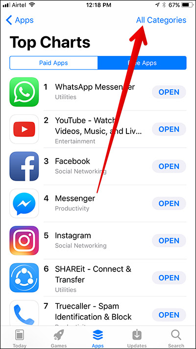 How to view the list of top-paid and free apps in the App Store Picture 5