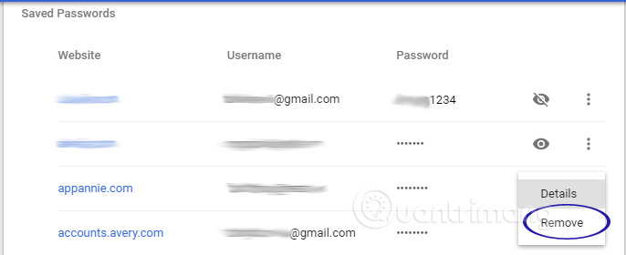 How to view the password, delete the saved password on Chrome Picture 7