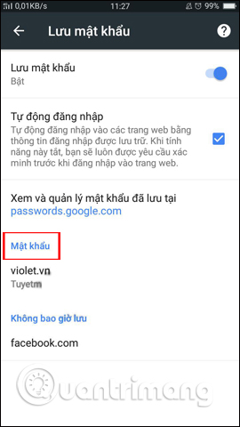 How to view website passwords saved on Chrome Android Picture 4