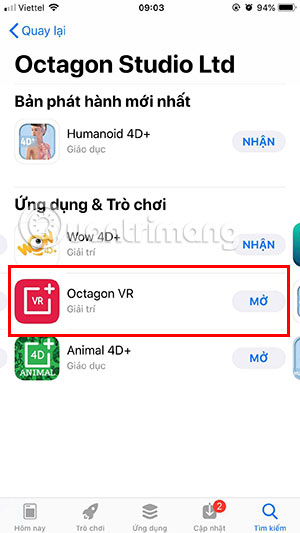 How to watch 4D dinosaurs on virtual reality glasses with Octagon VR app Picture 2