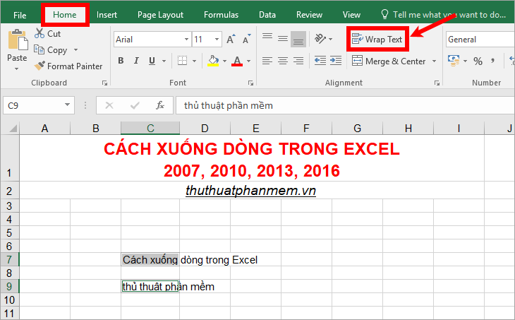 How to wrap text in Excel 2007, 2010, 2013, 2016 Picture 7