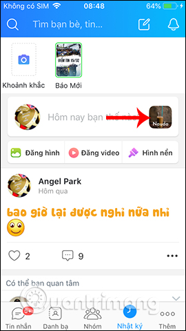 How to write a Zalo diary with a wallpaper Picture 1