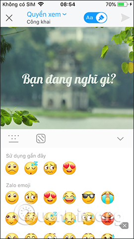 How to write a Zalo diary with a wallpaper Picture 7