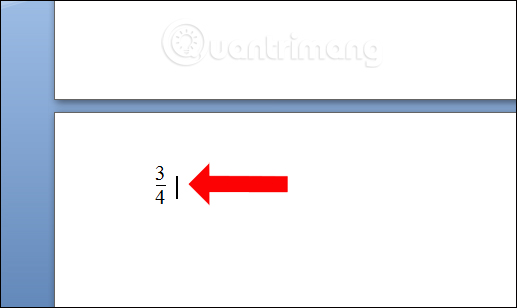 How to write fractions on Word Picture 3