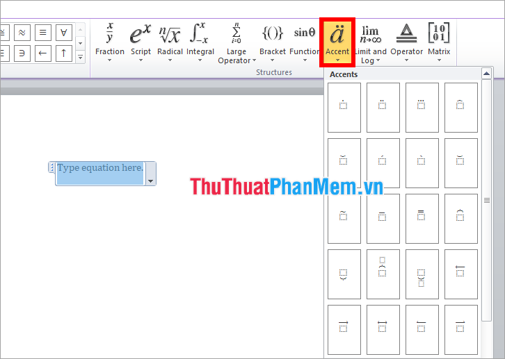 How to write mathematical formulas in Word 2010 Picture 14