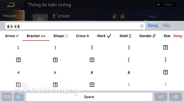 How to write special characters Lien Quan Mobile Picture 6