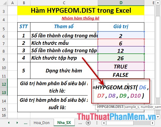 HYPGEOM.DIST - The function returns the hyperbolic distribution in Excel Picture 3