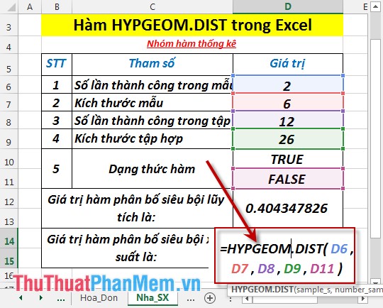 HYPGEOM.DIST - The function returns the hyperbolic distribution in Excel Picture 5