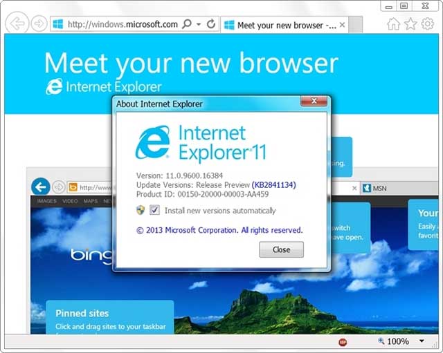 IE 11 for Windows 7 has a new version Picture 1