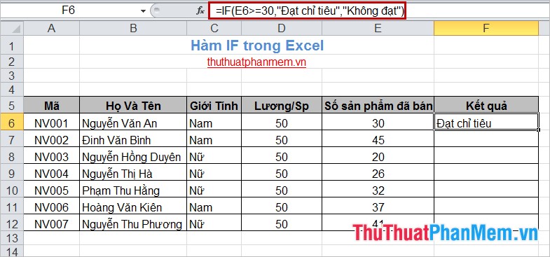IF function in Excel Picture 3